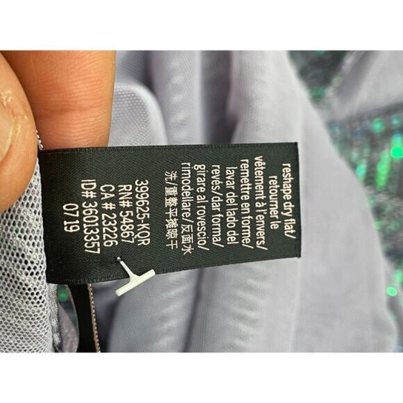 Victoria's Secret Women's Slip Dress Iridescent Glitter Shine Mini Crisscross - Picture 7 of 7